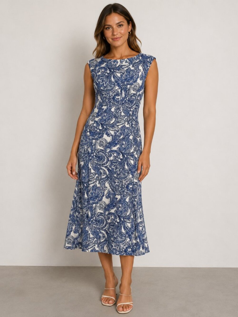 Anne Klein Women's Sleeveless Paisley Print Dress Size 10